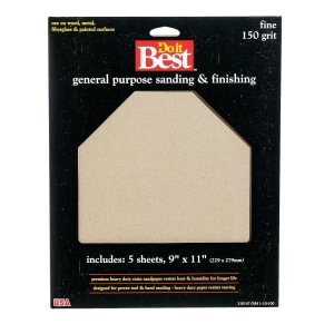 330167GA General Purpose 9 In. x 11 In. 150 Grit Fine Sandpaper (5-Pack)