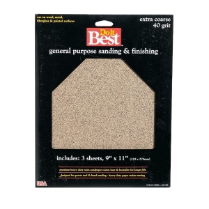 372315 General Purpose 9 In. x 11 In. 40 Grit Extra Coarse Sandpaper (3-Pack)