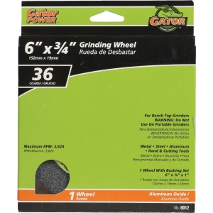 6012GA Gator Blade 6 In. 3/4 In. Adjustable - 1", 3/4", 5/8", 1/2" Bench Grinding Wheel