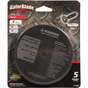 9427 Gator Blade Type 1 4 In. x 3/32 In. x 3/8 In. Metal Cut-Off Wheel (5-Pack)
