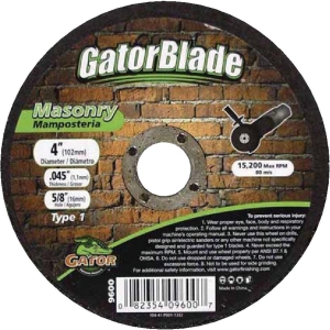 9600 Gator Blade Thin Cut Type 1 4 In. x 0.045 In. x 5/8 In. Masonry Cut-Off Wheel