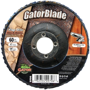 9706 Gator Blade 4 In. x 5/8 In. 60-Grit Type 29 Angle Grinder Flap Disc