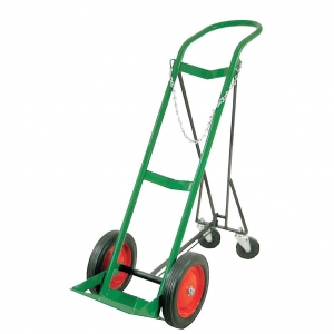6114 Anthony Carts Cylinder Cart, Single Cyl. Cart, Retractable Back Unit, 10? Solid Wheels