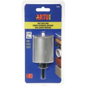 02840 ARTU 2-1/8 In. Tungsten Carbide Grit Hole Saw with Arbor and Pilot Bit