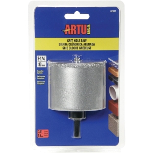 02860 ARTU 3-1/4 In. Tungsten Carbide Grit Hole Saw with Arbor and Pilot Bit