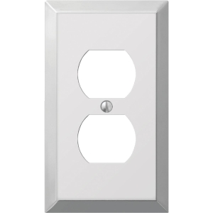 161D Amerelle 1-Gang Stamped Steel Outlet Wall Plate, Polished Chrome
