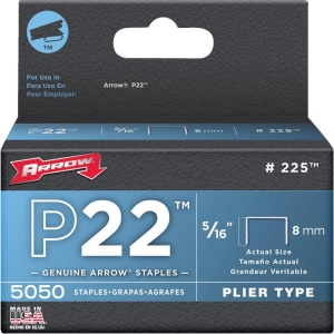 225 Arrow P22 Plier Type Staple, 5/16 In. (5050-Pack)