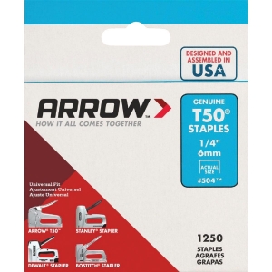 50424 Arrow T50 Heavy-Duty Staple, 1/4 In. (1250-Pack)