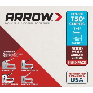 504IP Arrow T50 Pro-Pack Heavy-Duty Staple, 1/4 In. (5000-Pack)