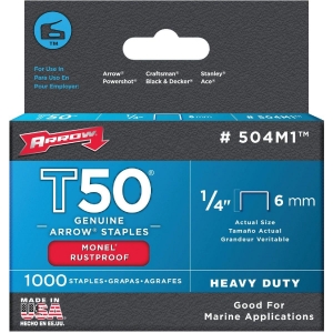 504M1 Arrow T50 Heavy-Duty Monel Staple, 1/4 In. (1000-Pack)