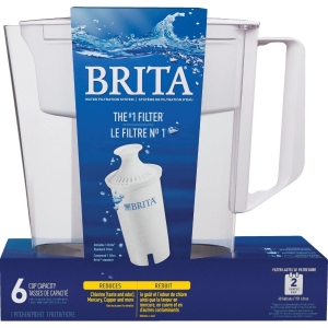 36089 Brita White 6-Cup Water Filter Pitcher