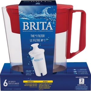 50769 Brita 6-Cup Red Water Filter Pitcher