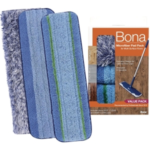 AX0003496 Bona 4 In. W. x 15 In. L. Microfiber Cleaning Pad Mop Refill with Dusting Pad (3-Count)