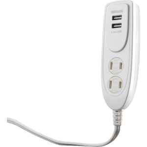 41226 Woods 2 Power & 2 USB White Desktop USB Charger