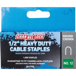 301795 Channellock T25 Round Crown Cable Staple, 1/2 In. (1000-Pack)