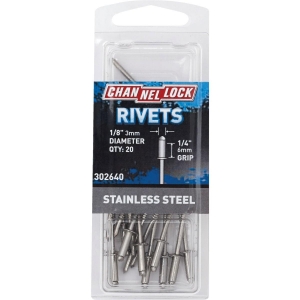 302640 Channellock 1/8 In. Dia. x 1/4 In. Grip Stainless Steel POP Rivet (20-Pack)