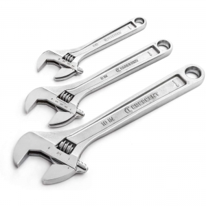 C3PC Crescent Adjustable Wrench 3-pc Set, 6", 8" & 10", Chrome