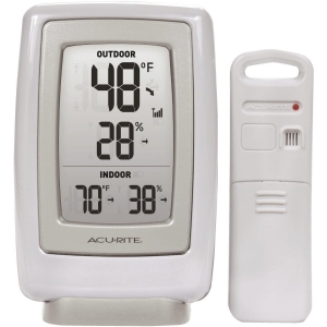 00611A3 Acurite 3-1/2" W x 5-1/2" H Plastic Wireless Indoor & Outdoor Thermometer & Humidity Gauge