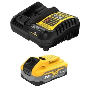 DCBP520C DeWalt Battery Starter Kit, 20 V, Lithium-ion Battery, 5 Ah, 90 Min