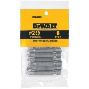 DW2022B6 DeWalt Screw Driving,#2 Phillips 2" Screwdriver Power Bit (Bag of 6)
