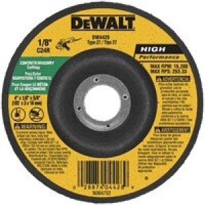 DW4428 DeWalt Sandpaper,4"x1/8"x5/8" Concrete/Masonry Cutting Wheel