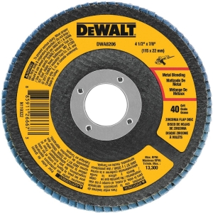 DWA8206 DEWALT 4-1/2 In. x 7/8 In. 40-Grit Type 29 Zirconia Angle Grinder Flap Disc
