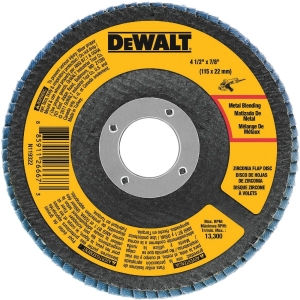 DWA8207 DEWALT 4-1/2 In. x 7/8 In. 60-Grit Type 29 Zirconia Angle Grinder Flap Disc