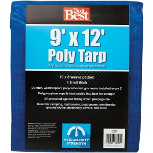 700533 Blue Woven 9 Ft. x 12 Ft. Medium Duty Poly Tarp