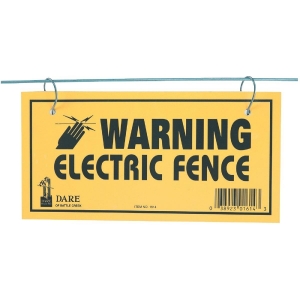 1614-3 Dare Plastic Sign, Warning Electric Fence