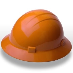 19223 ERB Safety Americana Ratchet Safety Helmets,Hard hat,Standard full brim,Polyethylene,Orange