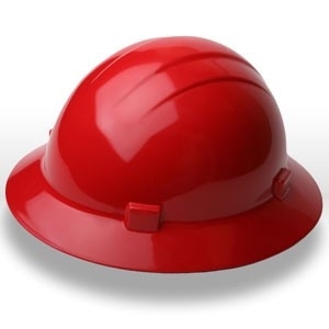 19224 ERB Safety Americana Ratchet Safety Helmets,Hard hat,Standard full brim,Polyethylene,Red