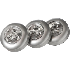 30010-301 Light It 3-Bulb Silver LED Battery Tap Light (3-Pack)