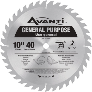 A1040X Avanti 10 In. 40-Tooth General Purpose Circular Saw Blade