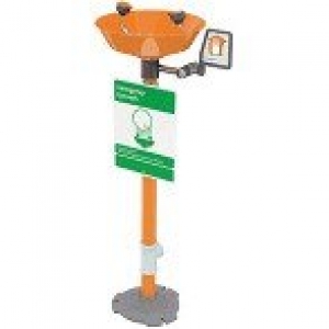 G1825P Guardian Pedestal Mounted Eyewash, Plastic bowl, Includes Floor Mount and ANSI Sign