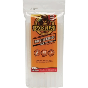 3032002 Gorilla 8 In. Standard Clear Hot Melt Glue (20-Pack)