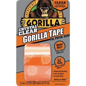 6015002 Gorilla 1-1/2 In. x 5 Yd. Crystal Clear Duct Tape, Clear