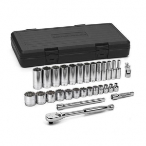80568 GearWrench 30pc 3/8DR 12PT SAE SKT SET STD/DP