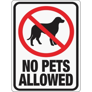 20616 Hy-Ko Plastic Sign, No Pets Allowed