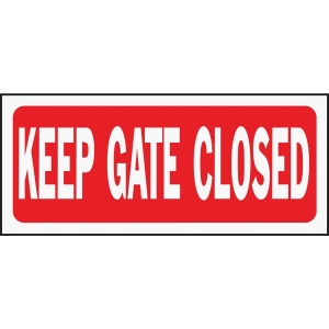 23008 Hy-Ko Plastic Sign, Keep Gate Closed