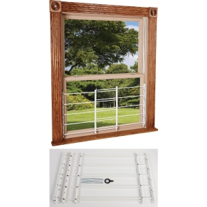 1135 John Sterling Corp Hinged White Enamel 5-Bar Child Safety & Window Security Guard