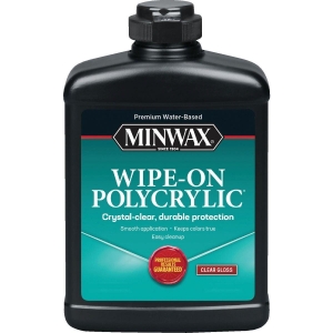 409160000 Minwax Gloss Water Based Wipe-On Interior Polycrylic, 1 Pt.