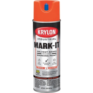 731008 Krylon Mark-It 731008 Industrial SB Fluorescent Red Orange Inverted Marking Paint
