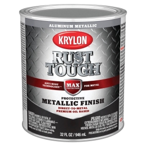 K09717008 Krylon Rust Tough Oil-Based Gloss Rust Control Enamel, Aluminum, 1 Qt.