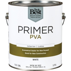 W36W00502-16 PVA Interior Latex Drywall Primer, White, 1 Gal.