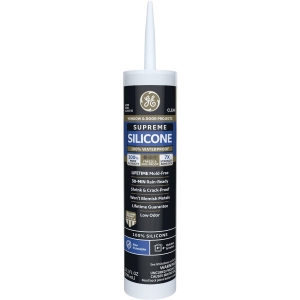 2814816 GE Supreme Silicone Window & Door Sealant, Clear, 10.1oz