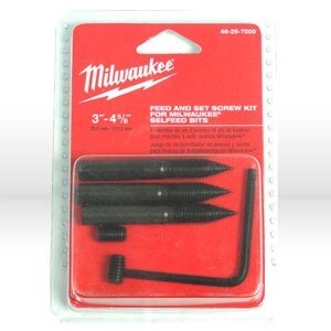 48-25-7000 Milwaukee Wood Boring Bit,Selfeed bit service kit,L,includes/3"- 4-5/8"