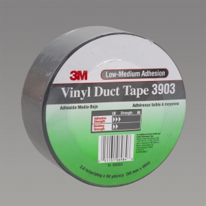 21200-44989 3M Vinyl Duct Tape 3903 Gray,3"x 50yd 6.5 mil