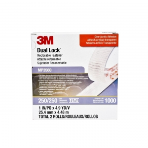 51131-06463 3M Dual Lock Reclosable Fastener,MP3560 250,Clear,1"x5yd,Gauge 0.22"