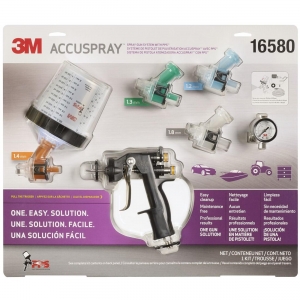 3M(TM) Accuspray(TM) ONE Spray Gun System with Standard PPS(TM), 16580, Includes: Standard 22-oz. PPS? cup, collar, liners, colored lids for easy fluid identification and sealing plugs for temporary protection,  4 per case