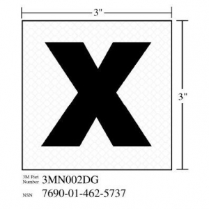 51138-38775 3M Diamond Grade Damage Control Sign 3MN002DG"X-Ray",3"x 3"